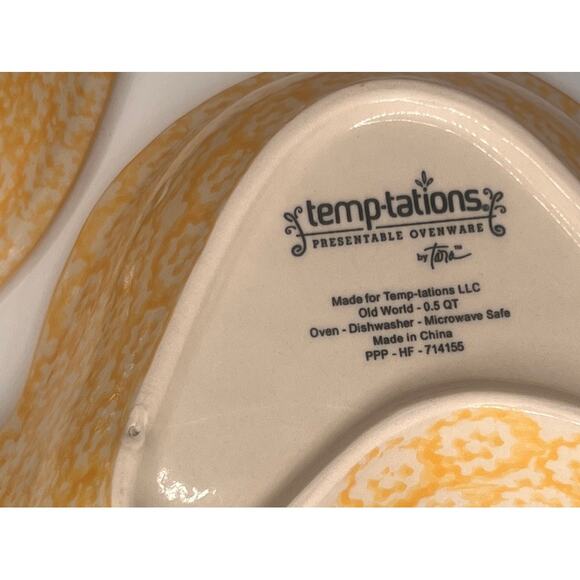 VTG Set of TWO TEMP-TATIONS by TARA Old World Yellow Chicken Serving Dishes - Picture 3 of 11